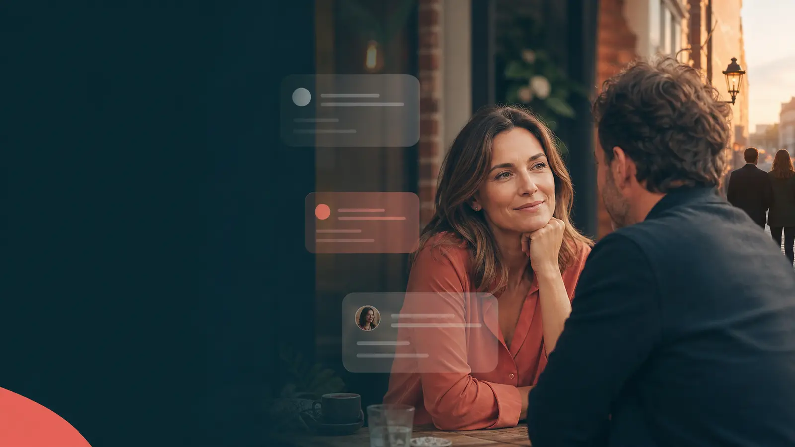 Erwachsene Singles sprechen ruhig über klare Dating-Absichten im Jahr 2026